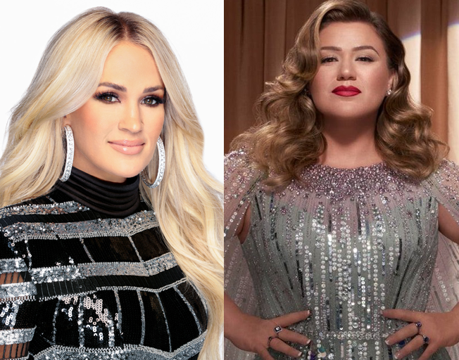 (L-R) Carrie Underwood and Kelly Clarkson