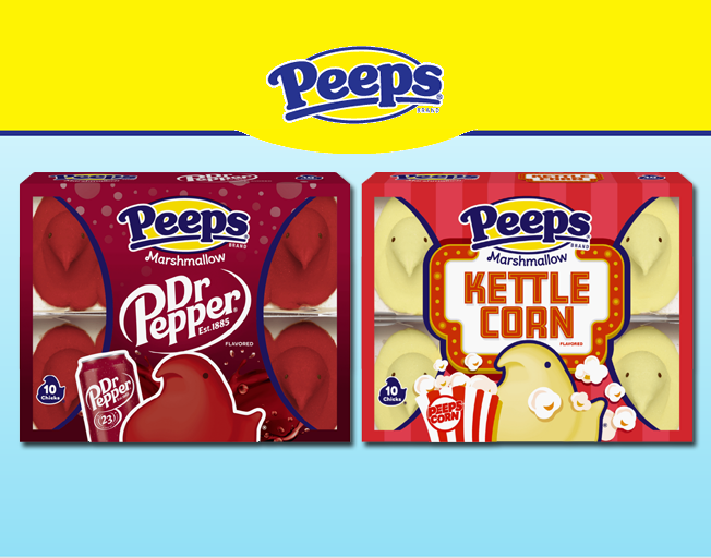 New Peeps Flavors Dr. Pepper and Kettle Corn