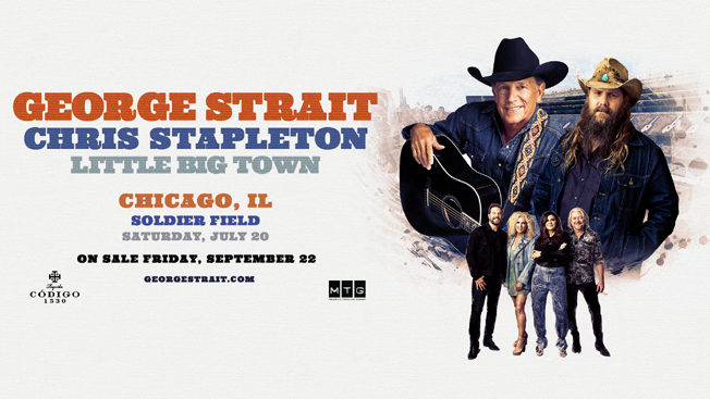 George Strait with Chris Stapleton and Little Big Town at Soldier Field in Chicago July 20, 2024