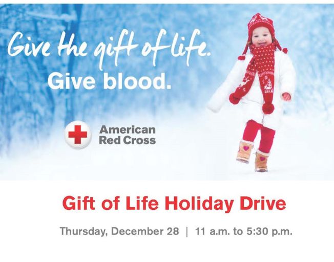 Gift of Life Blood Drive with the American Red Cross on Thursday, December 28, 2023.